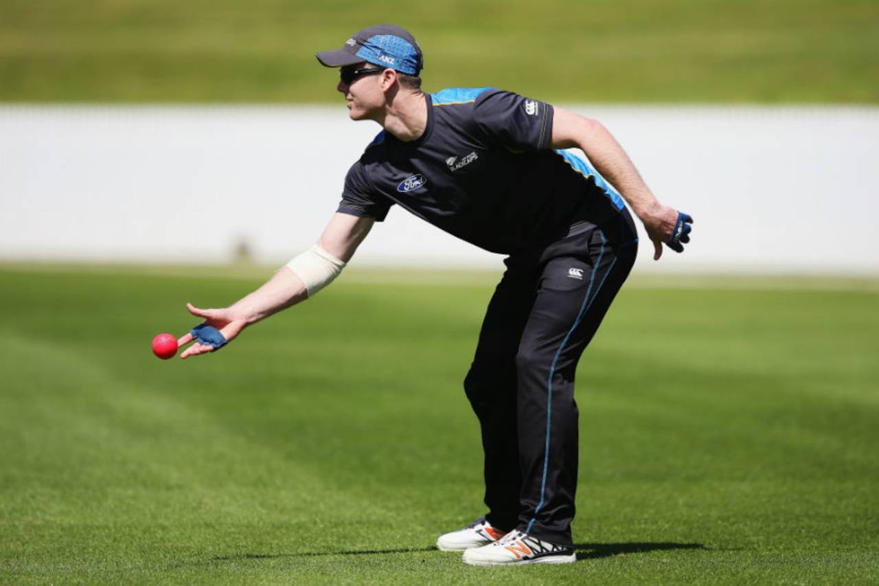 James Neesham during a pink-ball fielding session, Hamilton, October 8, 2015 