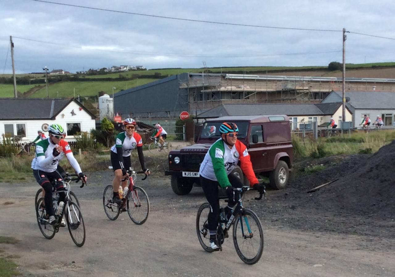 Darren Gough heads the way in Big Bike Ride 2, a fund-raiser for the PCA's Benevolent Fund, Cornwall, Day 1, October 10, 2015