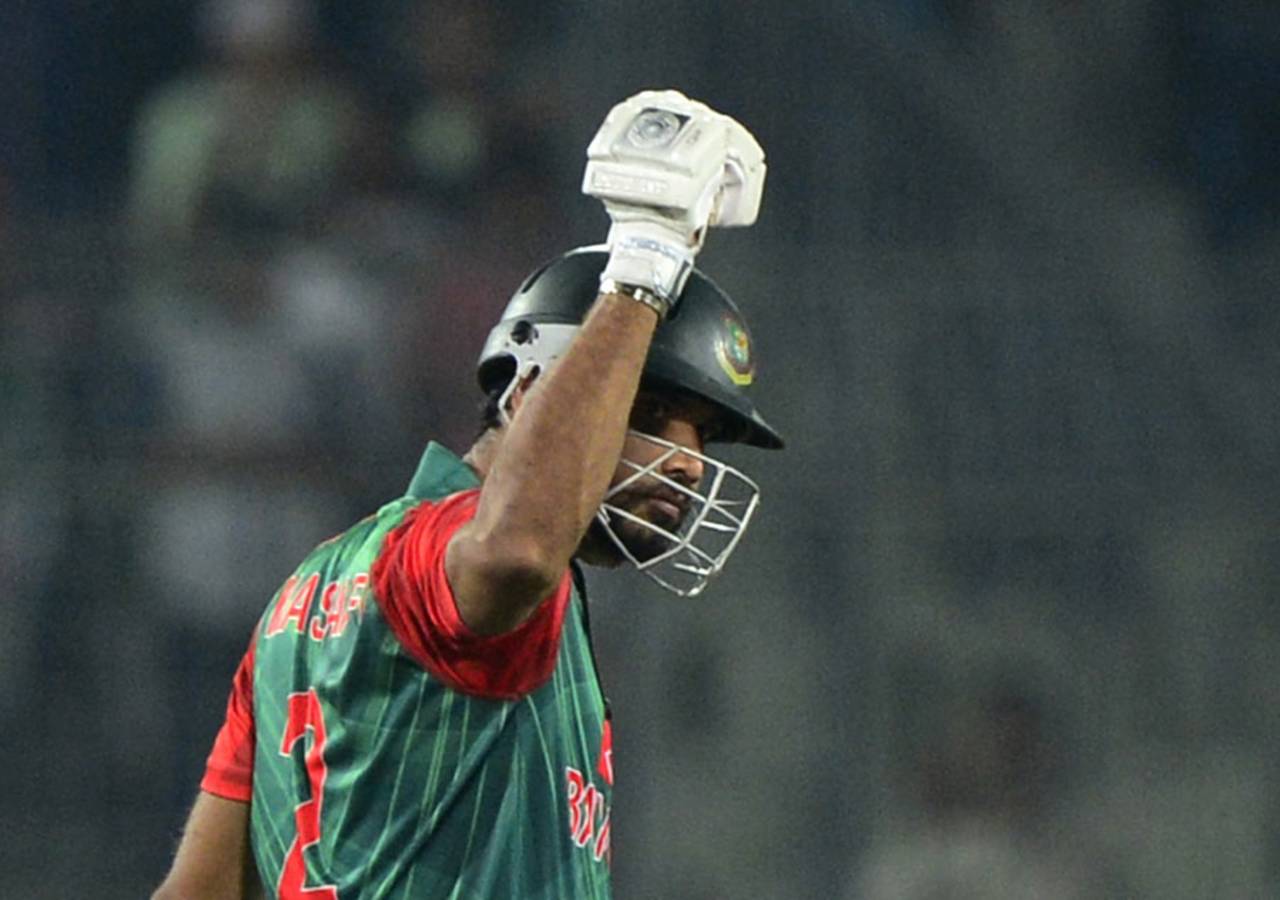 Mashrafe Mortaza pumps his fist after the win, Bangladesh v Zimbabwe, 1st T20, Mirpur, November 13, 2015