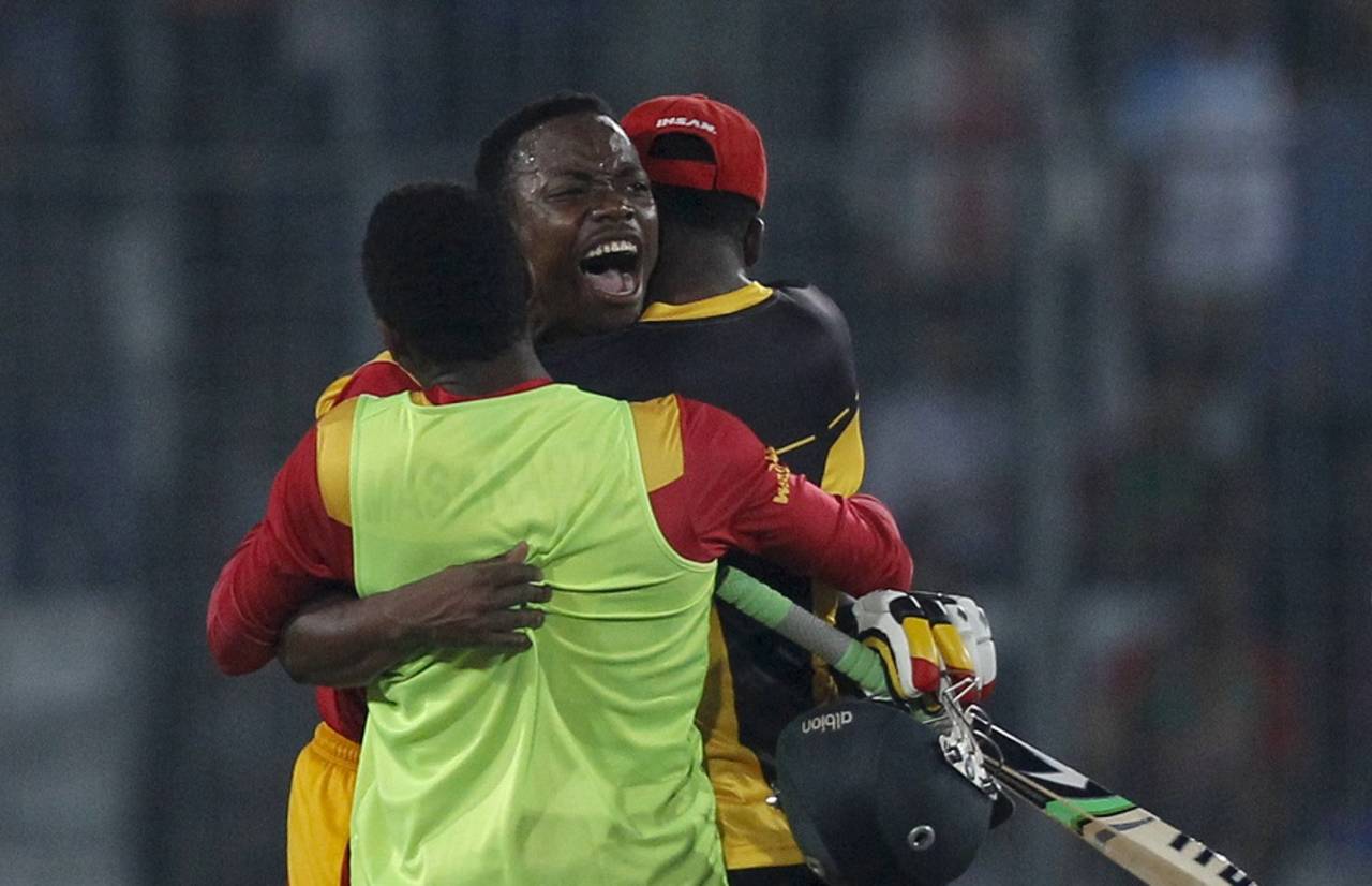 Neville Madziva was understandably chuffed with Zimbabwe's victory and his stunning role in it&nbsp;&nbsp;&bull;&nbsp;&nbsp;Associated Press