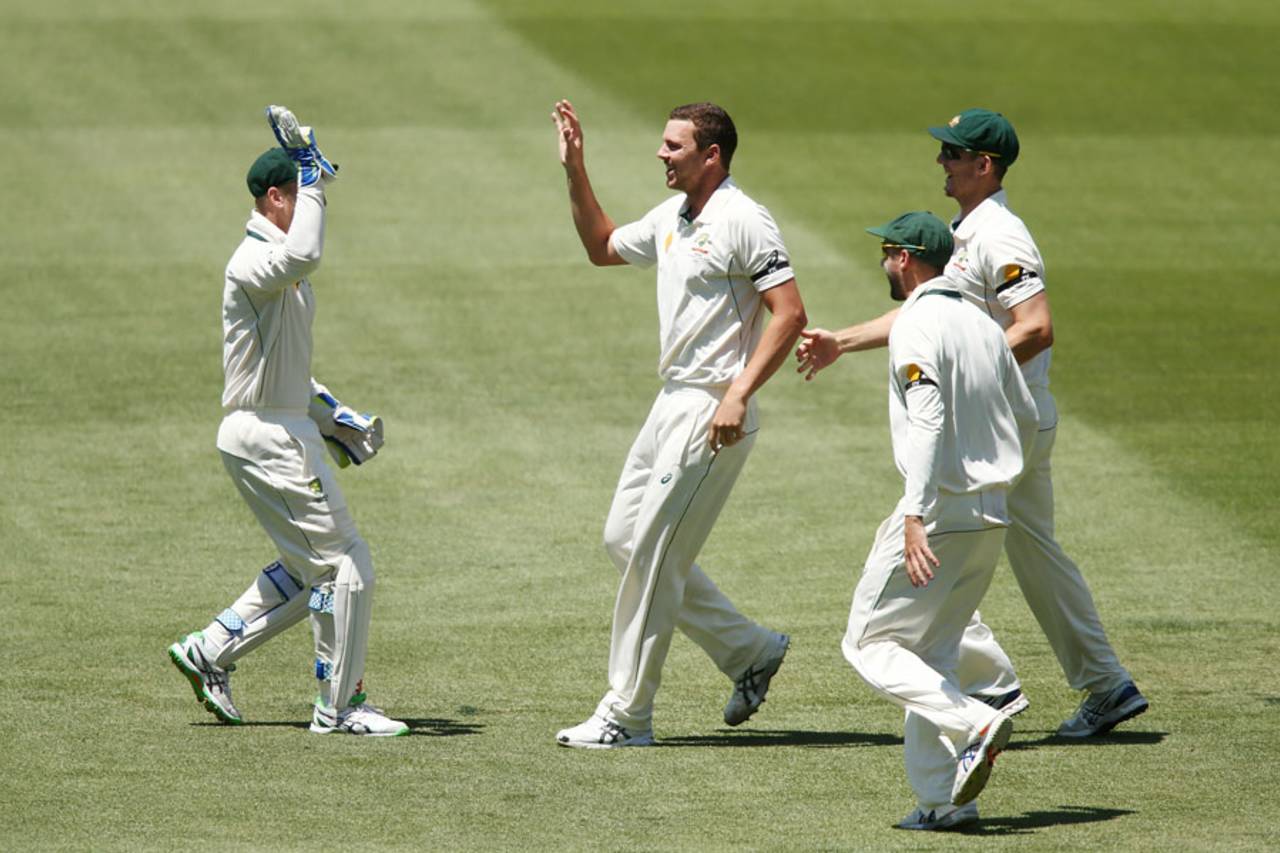 Josh Hazlewood struck in his first over of the afternoon, Australia v New Zealand, 3rd Test, Adelaide, 3rd day, November 29, 2015