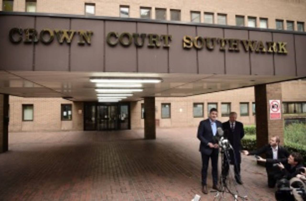 Chris Cairns addresses the media after he was acquitted of perjury, London, November 30, 2015