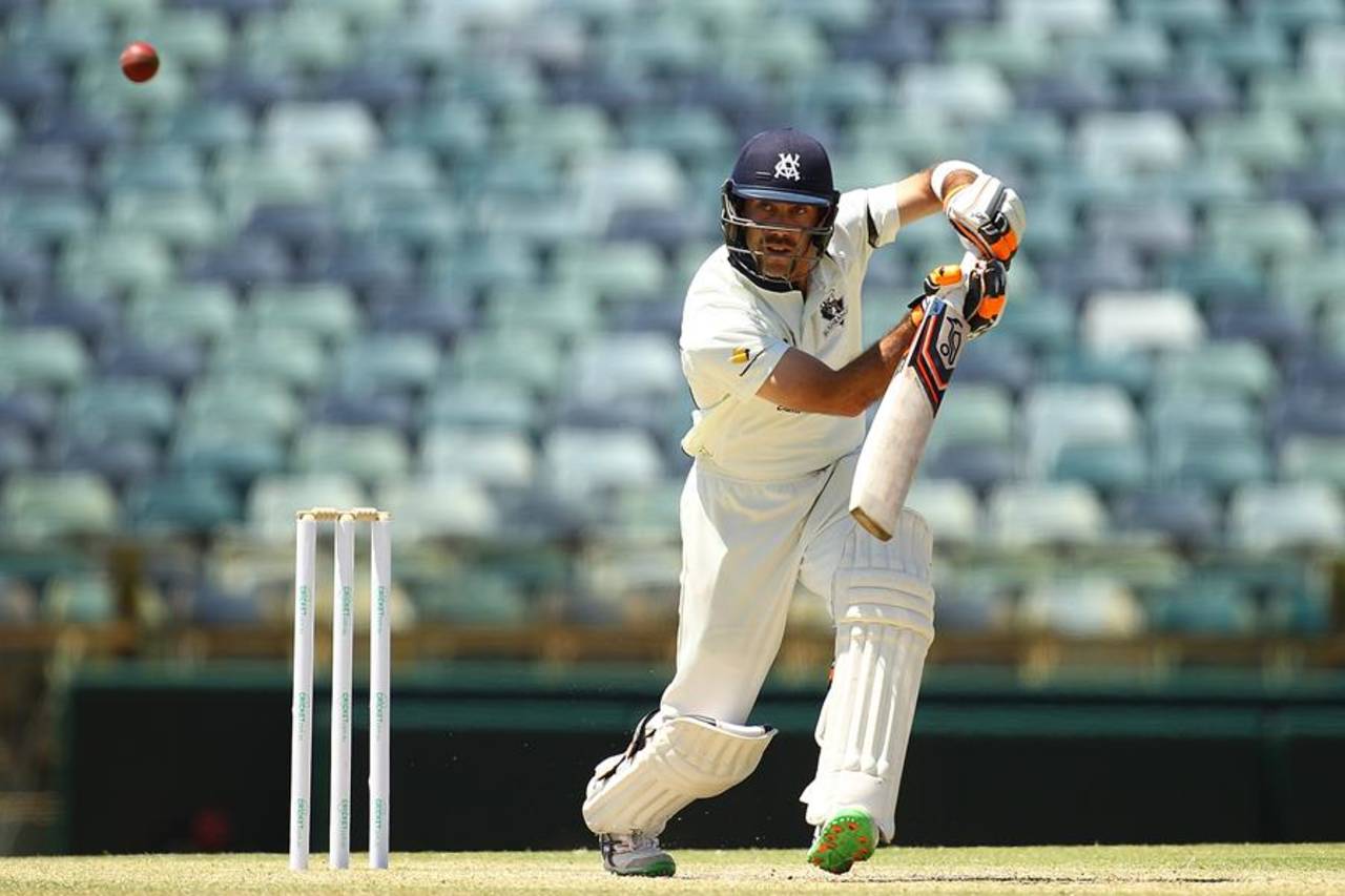 Glenn Maxwell pushes one through the off side, Western Australia v Victoria, Sheffield Shield, 3rd day, Perth, November 29, 2015