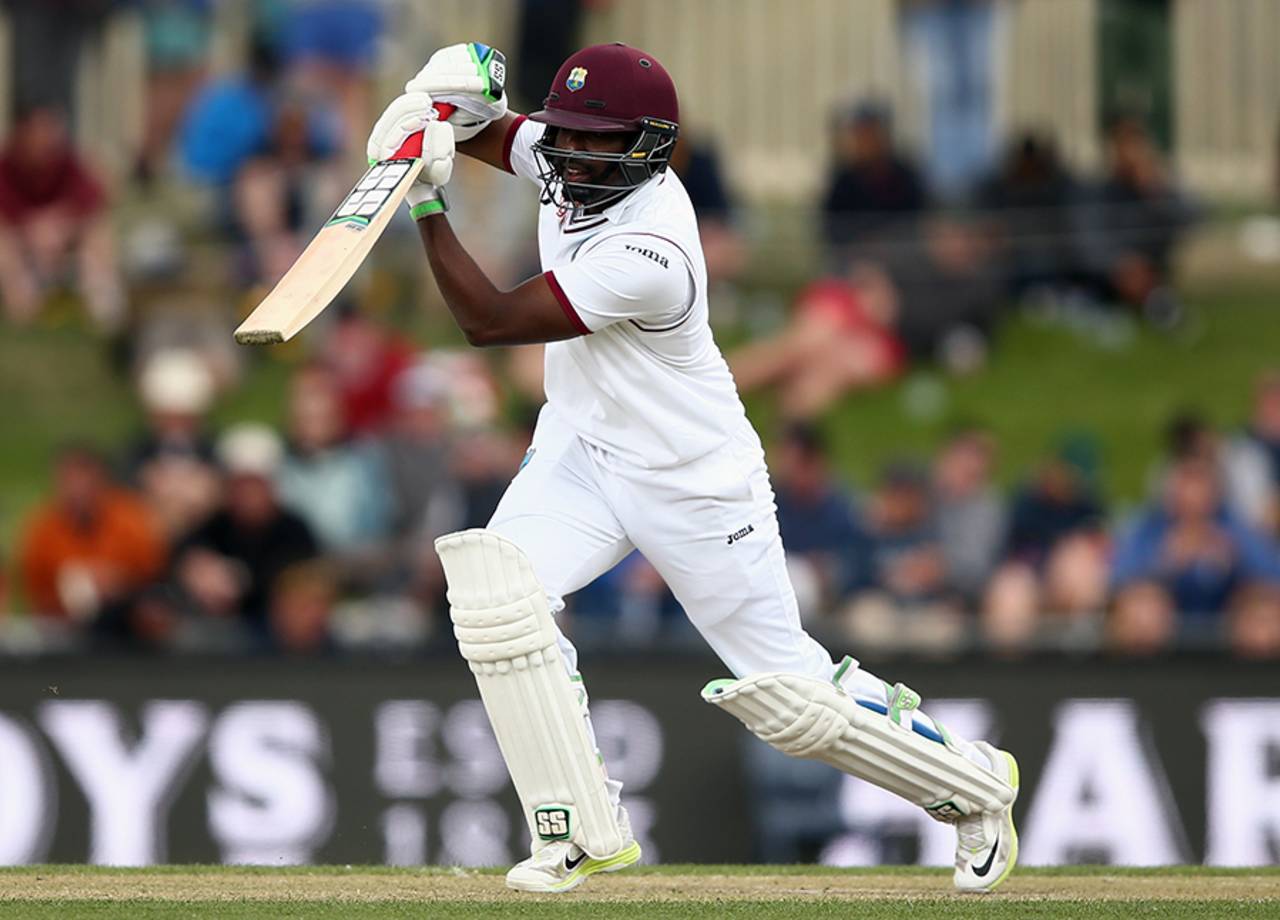 Darren Bravo drives through the off side, Australia v West Indies, 1st Test, Hobart, 2nd day, December 11, 2015