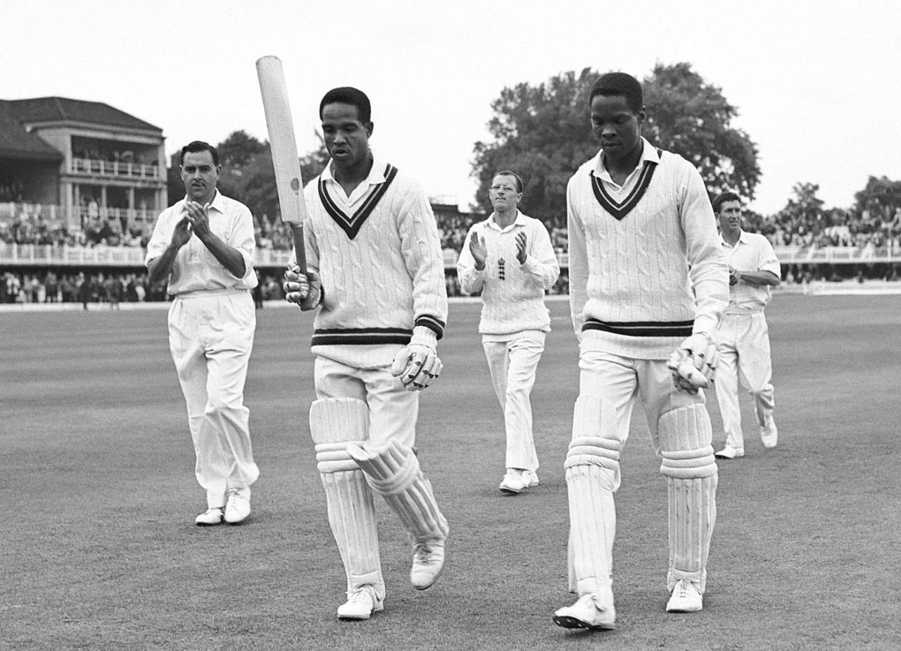 Garry Sobers and David Holford leave the field, England v West Indies, Lord's, 4th day, June 20, 1966