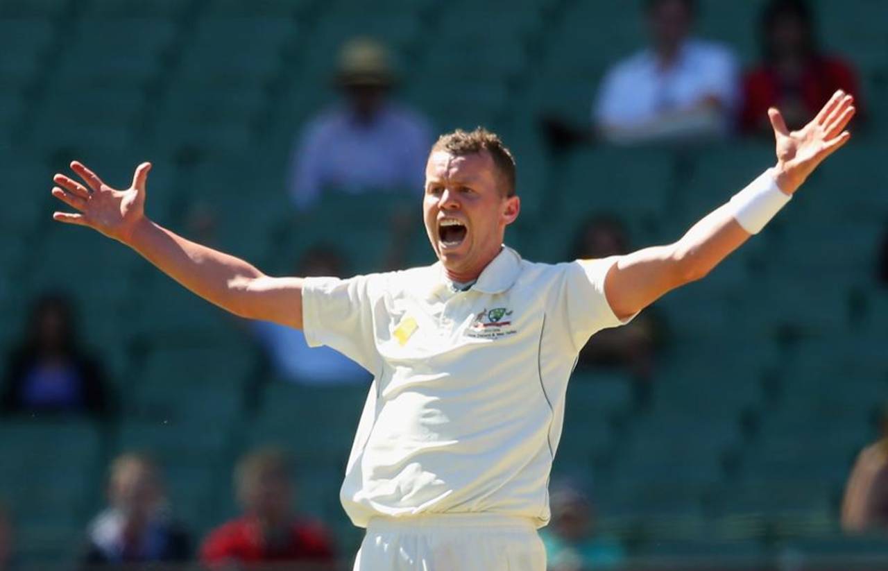 Peter Siddle appeals for a wicket, Australia v West Indies, 2nd Test, Melbourne, 4th day, December 29, 2015