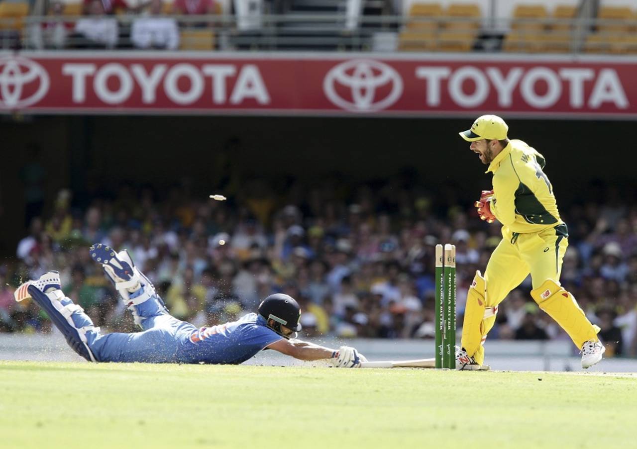 Virat Kohli was run out for 59, Australia v India, 2nd ODI, Brisbane, January 15, 2016