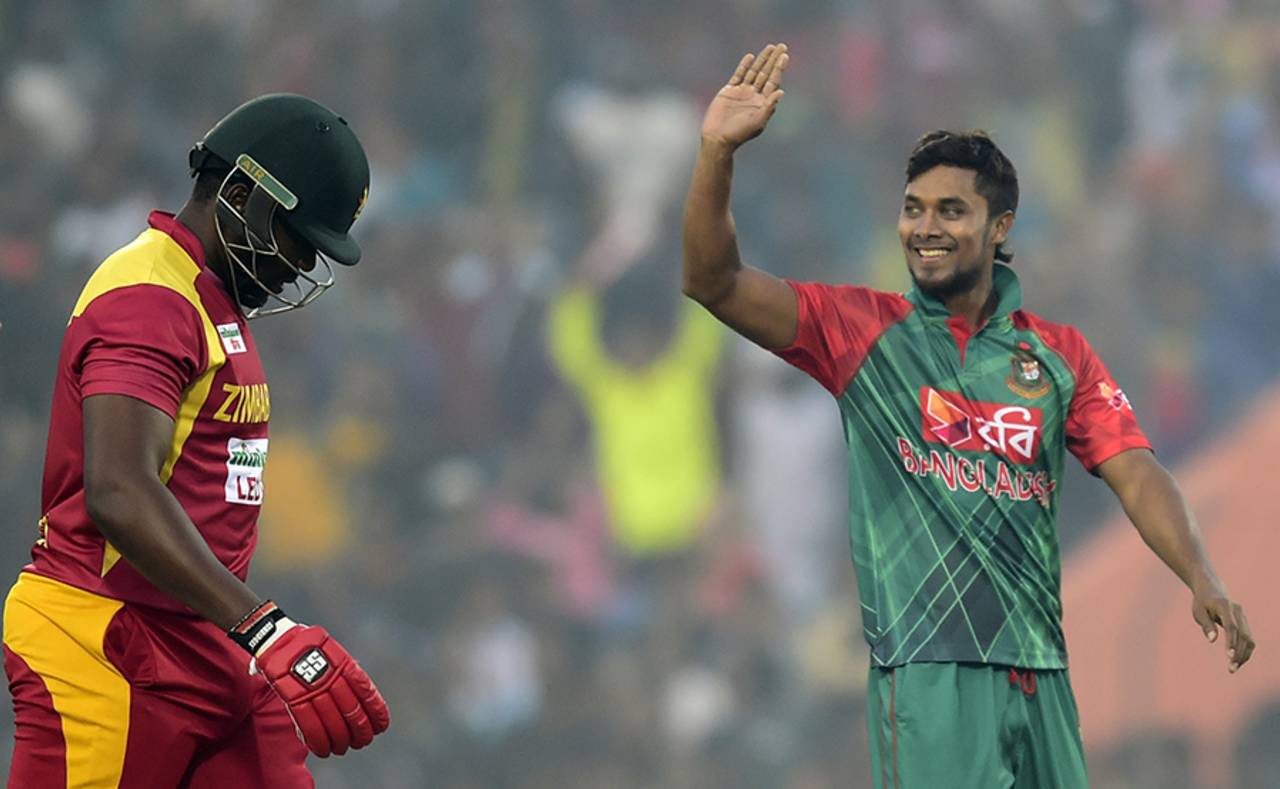 Sabbir Rahman picked up two key top-order wickets, Bangladesh v Zimbabwe, 2nd T20I, Khulna, January 17, 2016
