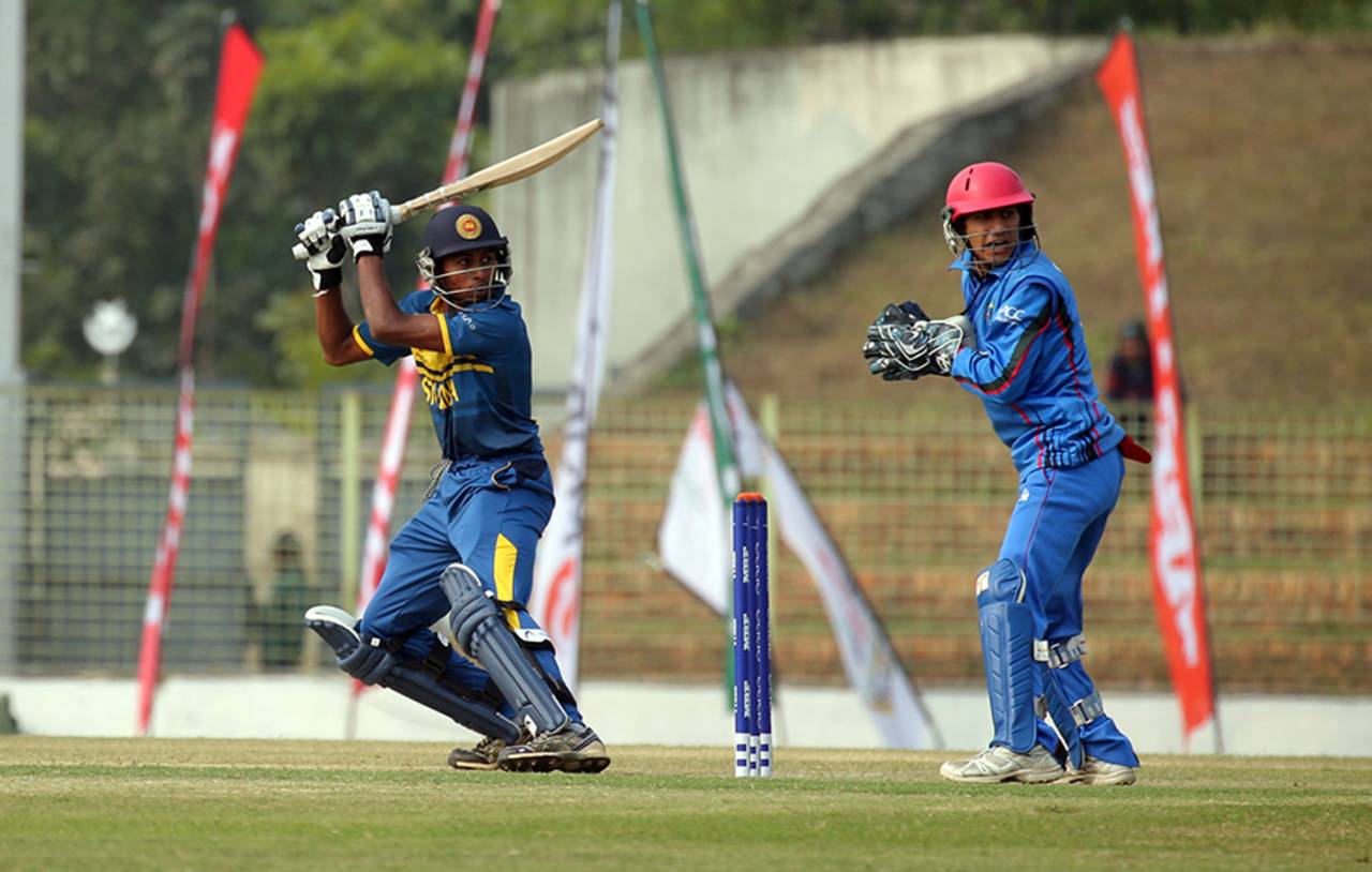 Kamindu Mendis scored 13 off 35 balls during his stay at the crease, Afghanistan v Sri Lanka, Under-19 World Cup, Group B, January 30, 2016