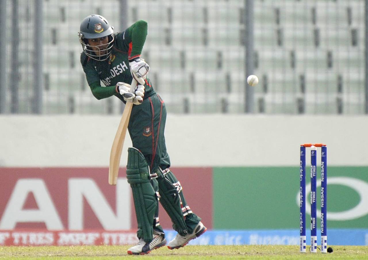 Mehedi Hasan Miraz clips en route to his fifty, Bangladesh Under-19s v West Indies Under-19s, Under-19 World Cup, semi-final, Dhaka, February 11, 2016