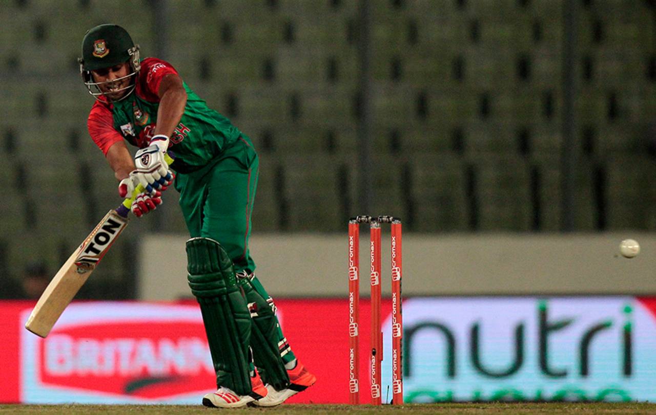 Mohammad Mithun got Bangladesh off to a strong start after they were put in to bat as they raced to 46 in the sixth over&nbsp;&nbsp;&bull;&nbsp;&nbsp;Associated Press