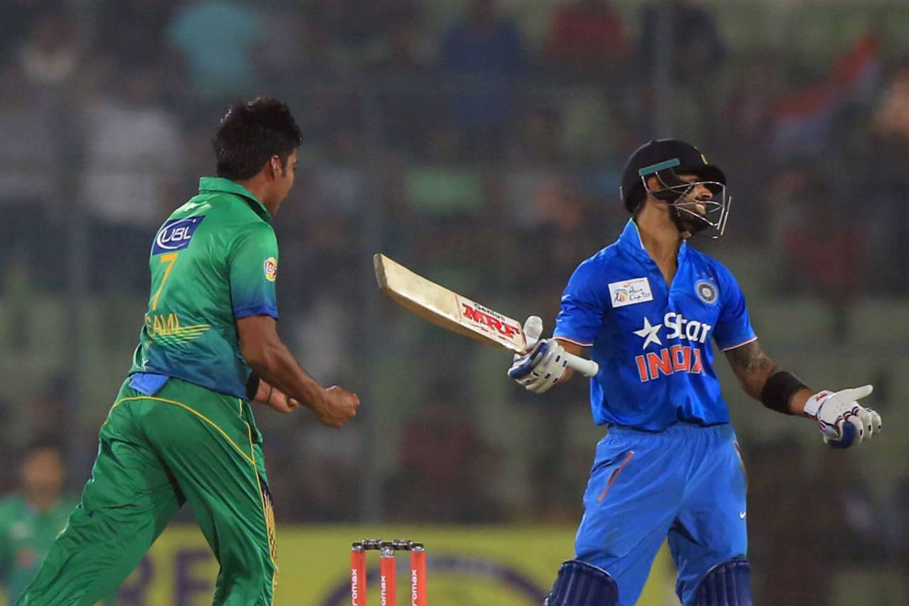 Virat Kohli was not happy after being given out lbw, India v Pakistan, Asia Cup, Mirpur, February 27, 2016