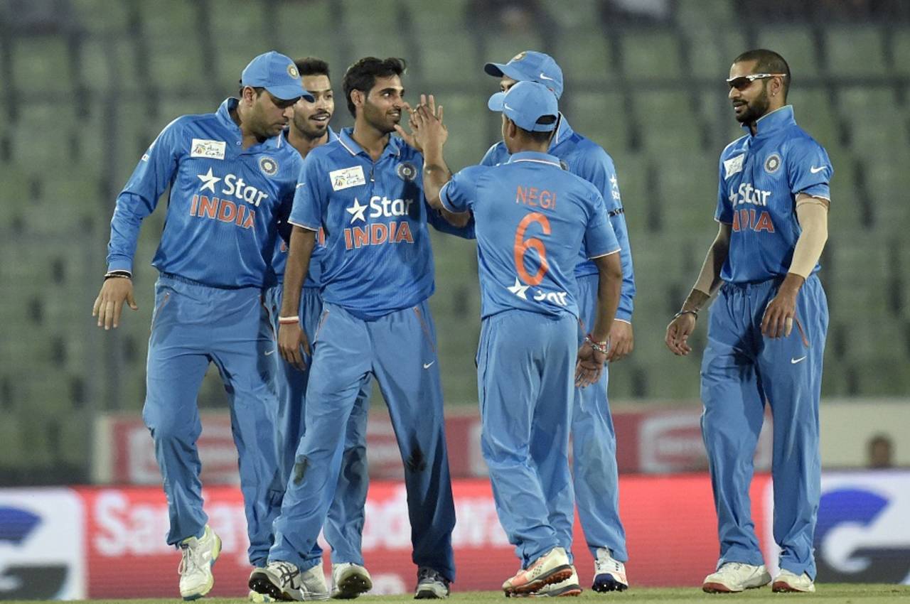 Bhuvneshwar Kumar marked his return to the XI with a maiden as well as a wicket maiden&nbsp;&nbsp;&bull;&nbsp;&nbsp;AFP