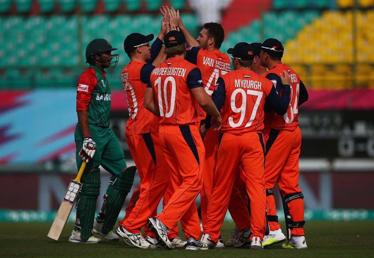 Netherlands got a good start after opting to bowl, removing Soumya Sarkar for 15 after giving him a reprieve in the first over&nbsp;&nbsp;&bull;&nbsp;&nbsp;Getty/ICC
