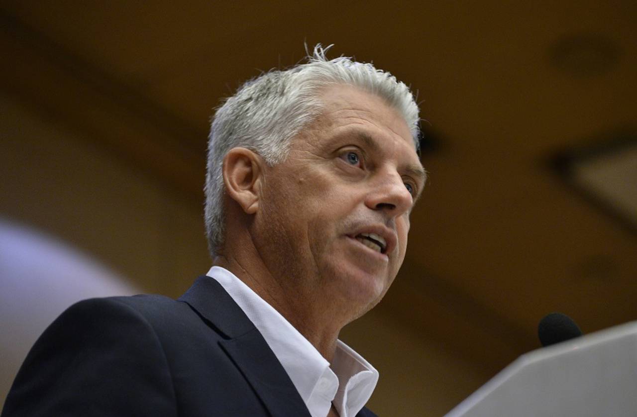ICC chief executive David Richardson addresses the media at a press conference in New Delhi, March 9, 2016