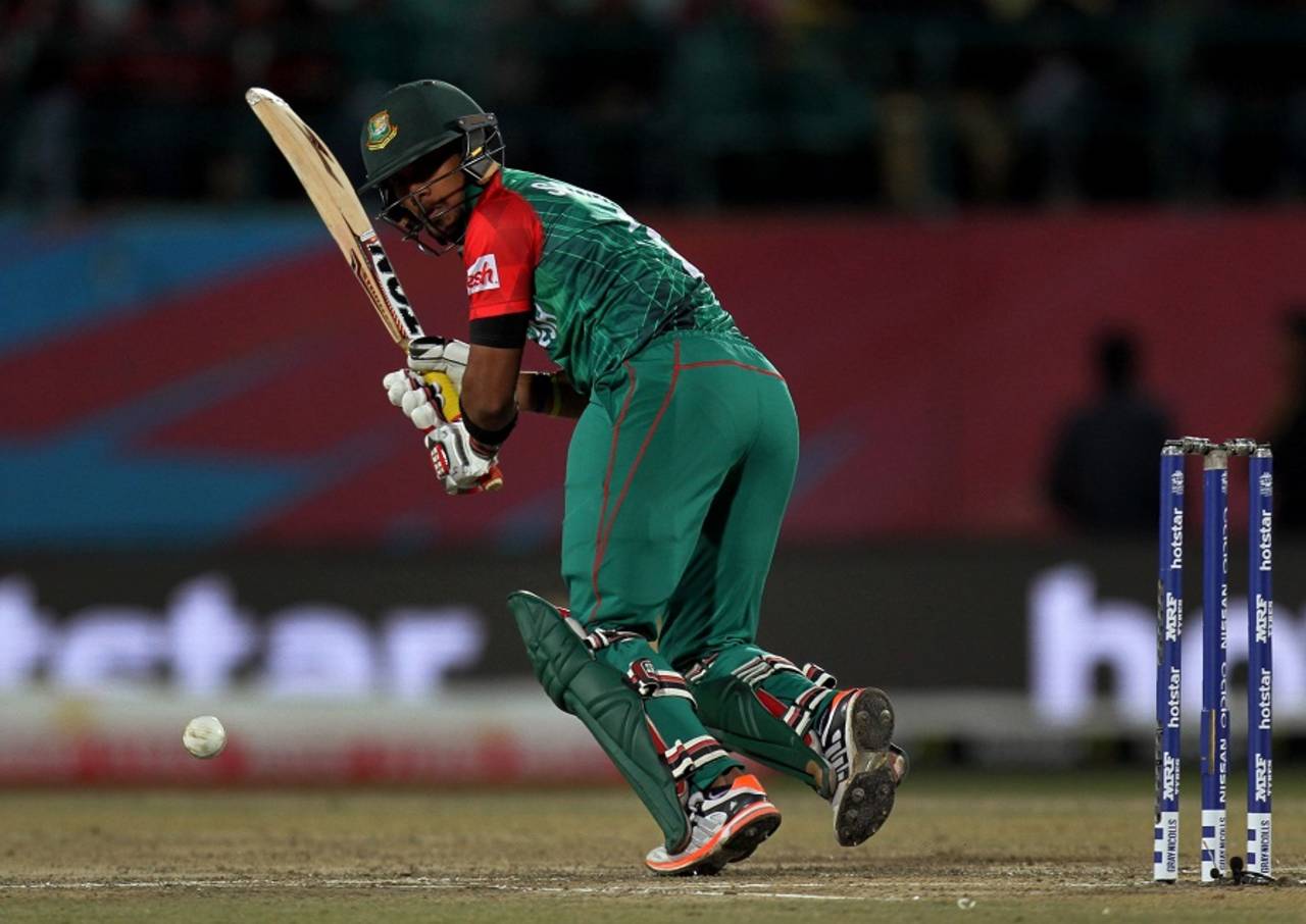 Sabbir Rahman clips one to the leg side, Bangladesh v Oman, World T20 qualifiers, Group A, Dharamsala, March 13, 2016