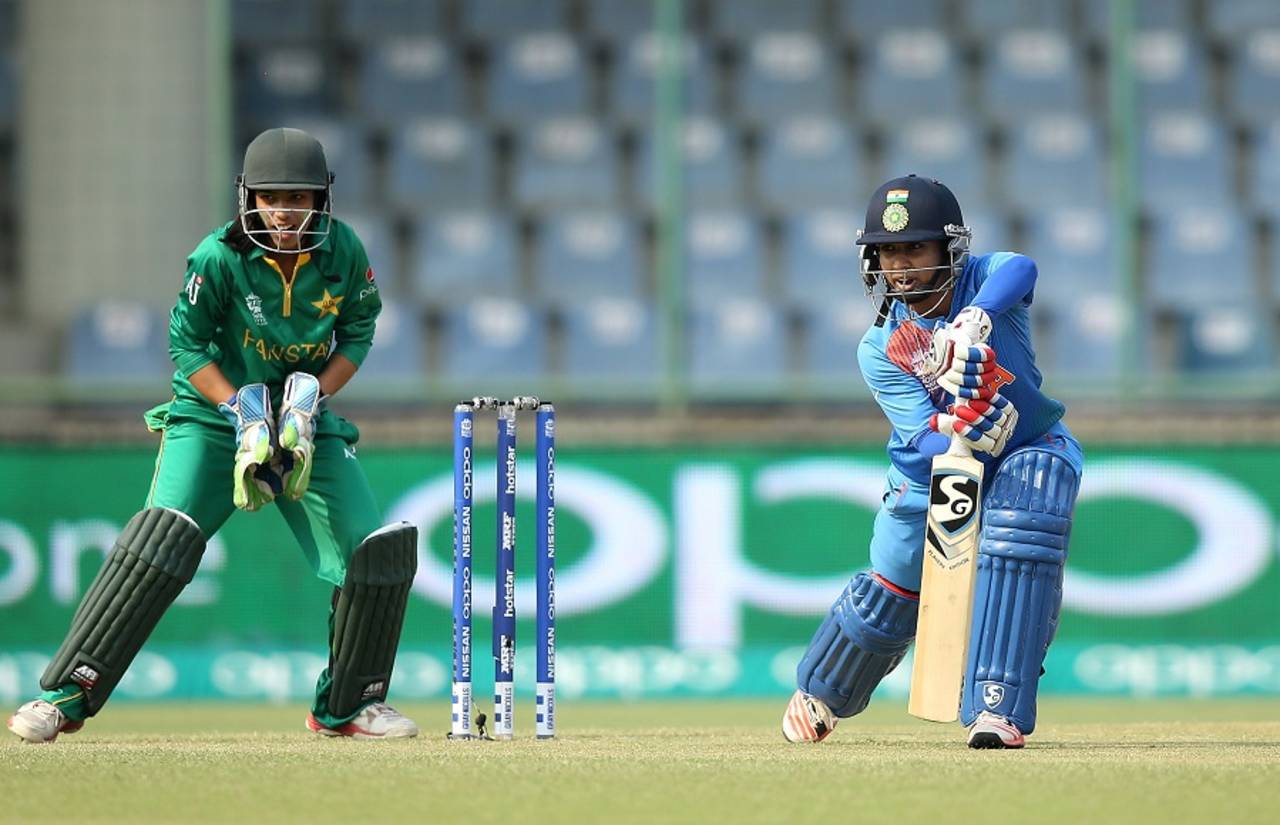 Mithali Raj plays through the off side, India v Pakistan, Women's World T20, Group B, Delhi, March 19, 2016