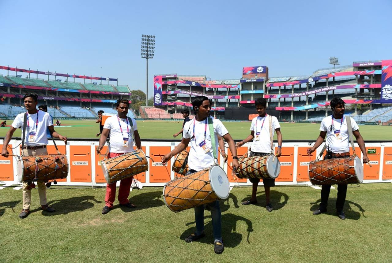 Delhi was hosting its first match of the World T20, and though there was not much crowd, there was enough fanfare&nbsp;&nbsp;&bull;&nbsp;&nbsp;AFP