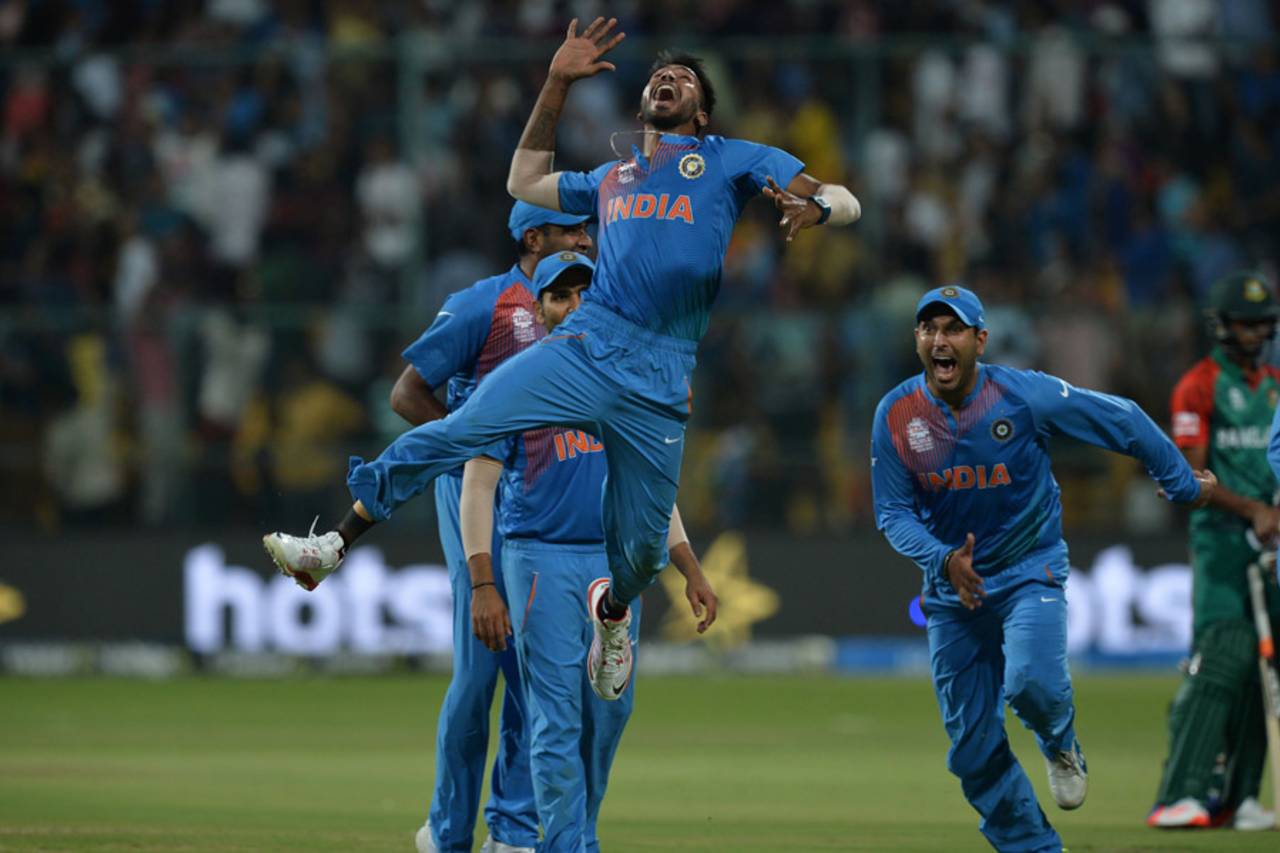 Hardik Pandya could not believe his luck when Bangladesh failed to get two runs off the last three balls against India in the World T20 - the tenth most followed match on this site last year&nbsp;&nbsp;&bull;&nbsp;&nbsp;AFP