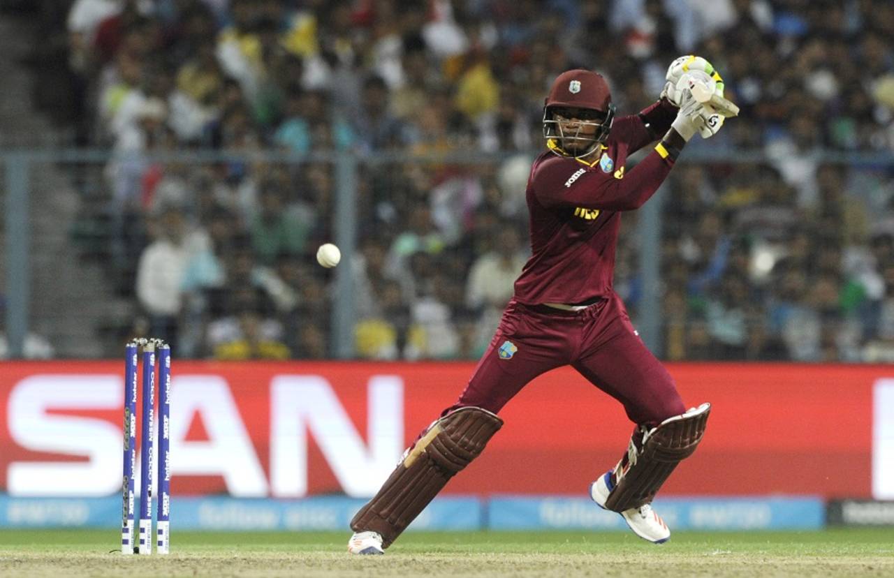 Marlon Samuels was among the West Indies players to make a point after the match&nbsp;&nbsp;&bull;&nbsp;&nbsp;Getty Images/ICC