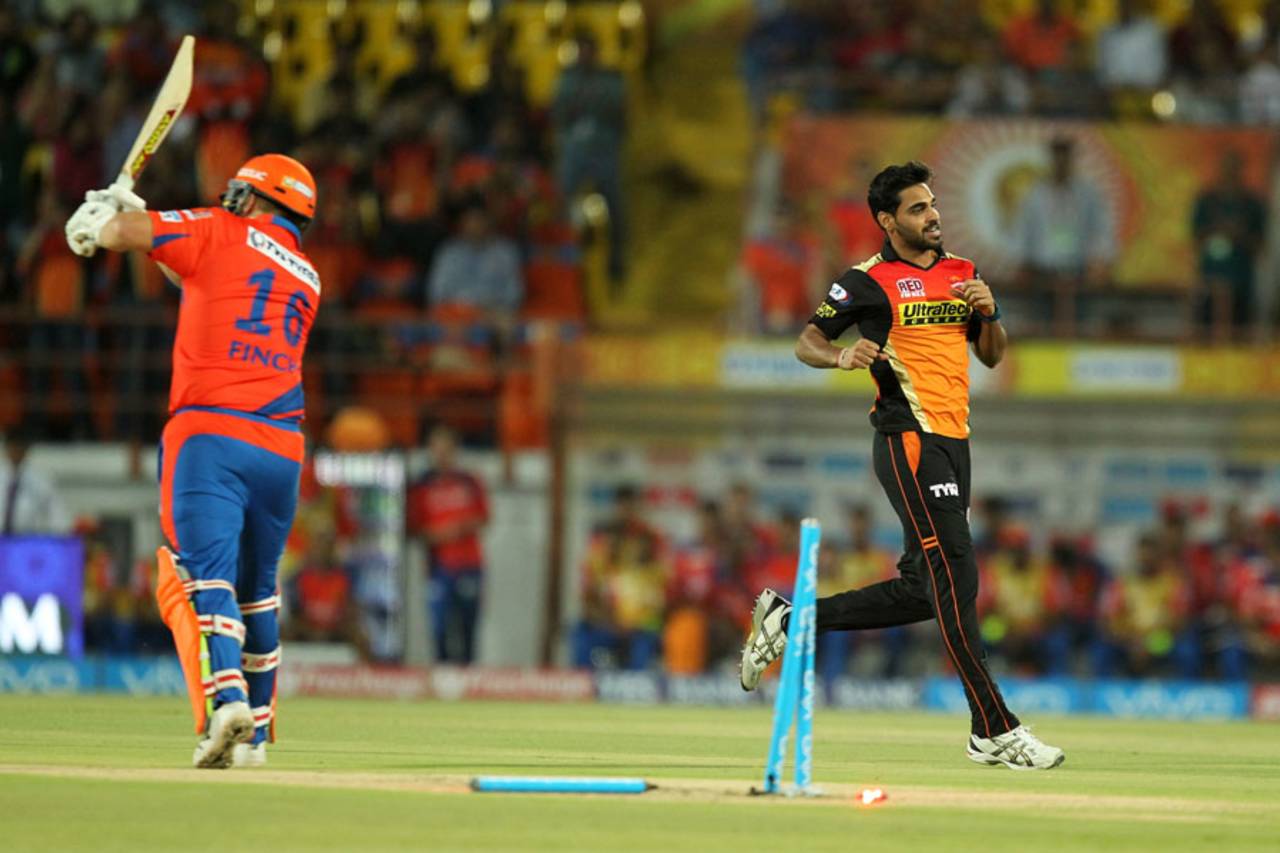 Bhuvneshwar Kumar provided Sunrisers Hyderabad with the perfect start, removing the in-form Aaron Finch in the first over&nbsp;&nbsp;&bull;&nbsp;&nbsp;BCCI