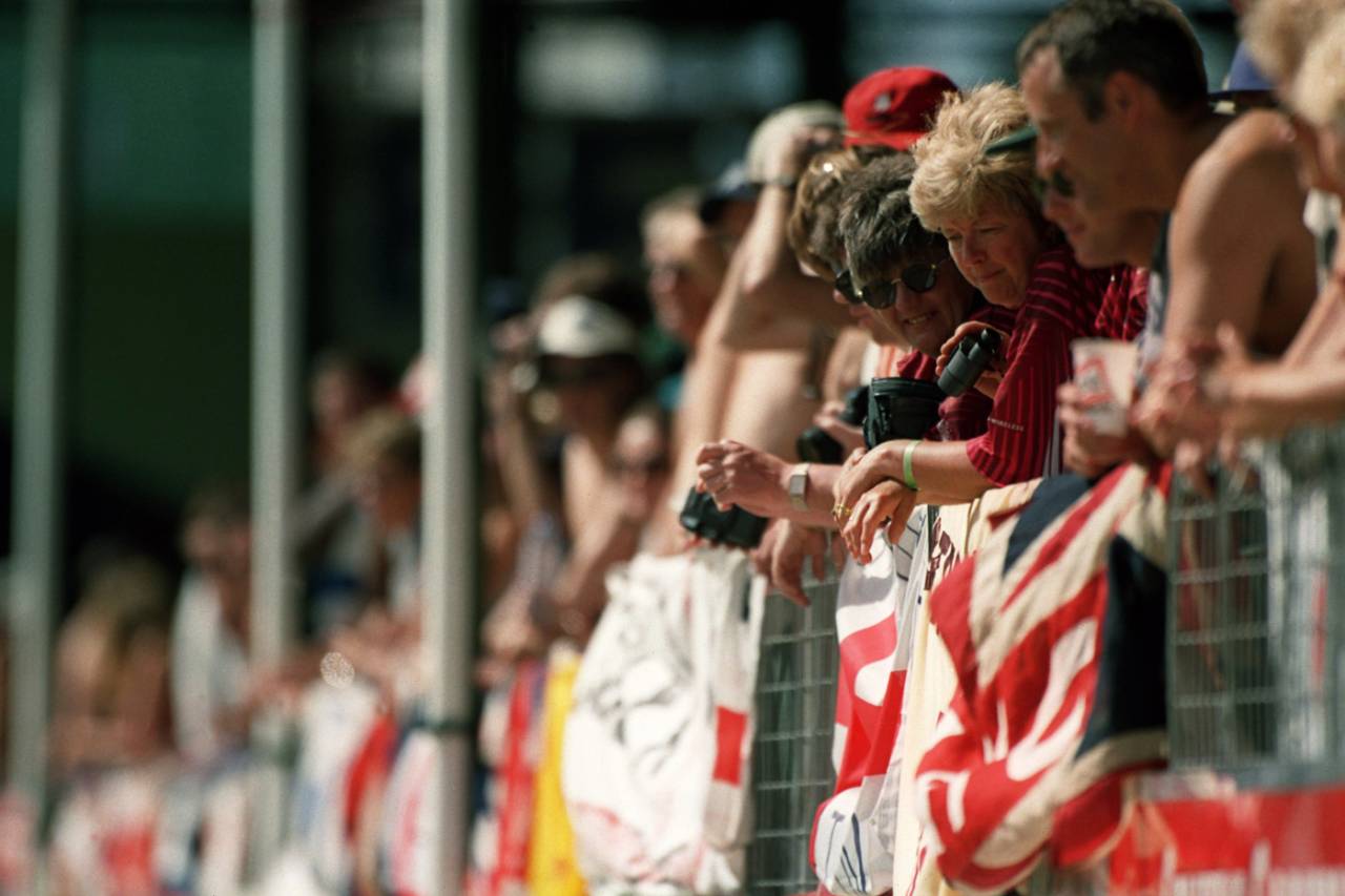 Fans watch the game, West Indies v England, 5th Test, 2nd day, Barbados, March 13, 1998