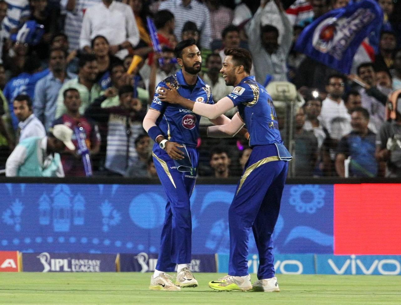 Krunal Pandya took a simple catch at third man to dismiss Ajinkya Rahane in the second over after Mumbai Indians opted to bowl&nbsp;&nbsp;&bull;&nbsp;&nbsp;BCCI