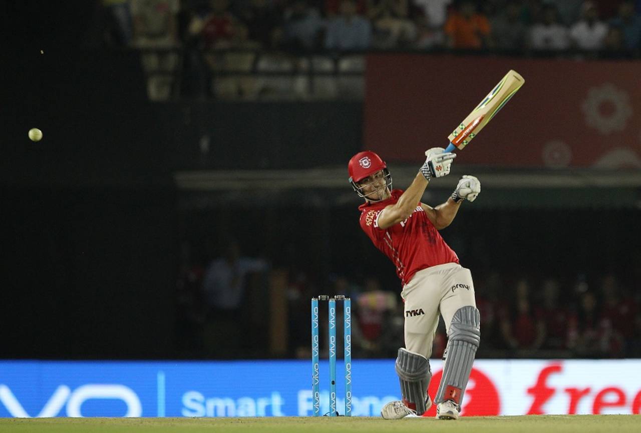 Marcus Stoinis struggled to time the ball late in the Kings XI chase&nbsp;&nbsp;&bull;&nbsp;&nbsp;BCCI