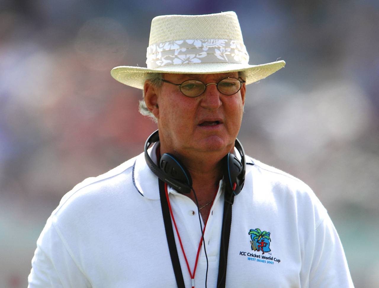 Commentator Tony Cozier at Old Trafford, June 9, 2007