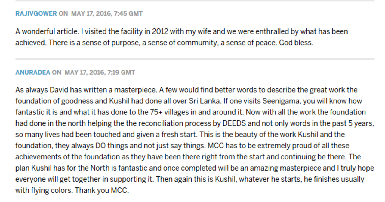 Screengrab of comments section from an ESPNcricinfo story