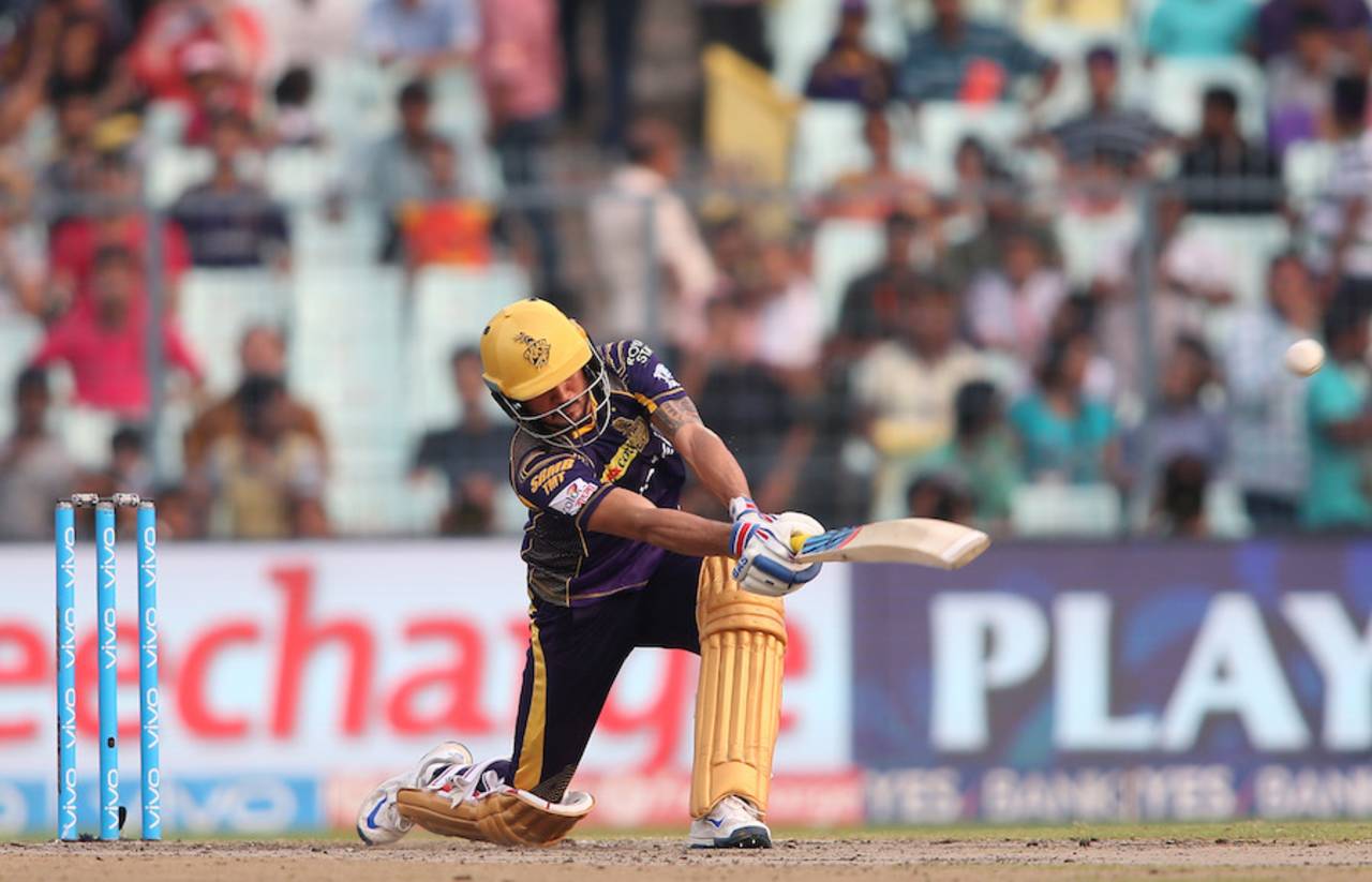 Manish Pandey fired the opening salvos in his 87-run partnership with Yusuf Pathan, hitting consecutive sixes off Karn Sharma&nbsp;&nbsp;&bull;&nbsp;&nbsp;BCCI