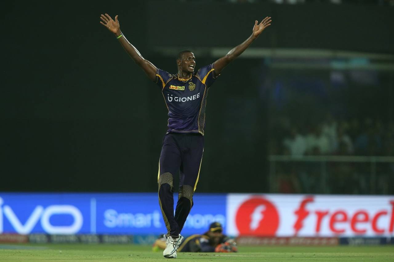Jason Holder returned 2 for 33 in four overs, Sunrisers Hyderabad v Kolkata Knight Riders, IPL 2016, Delhi, May 25, 2016