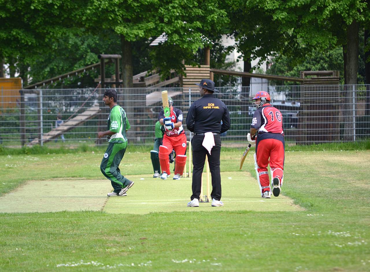 Action from a T20 competition in Bremen, German Super Series, Germany, 2016