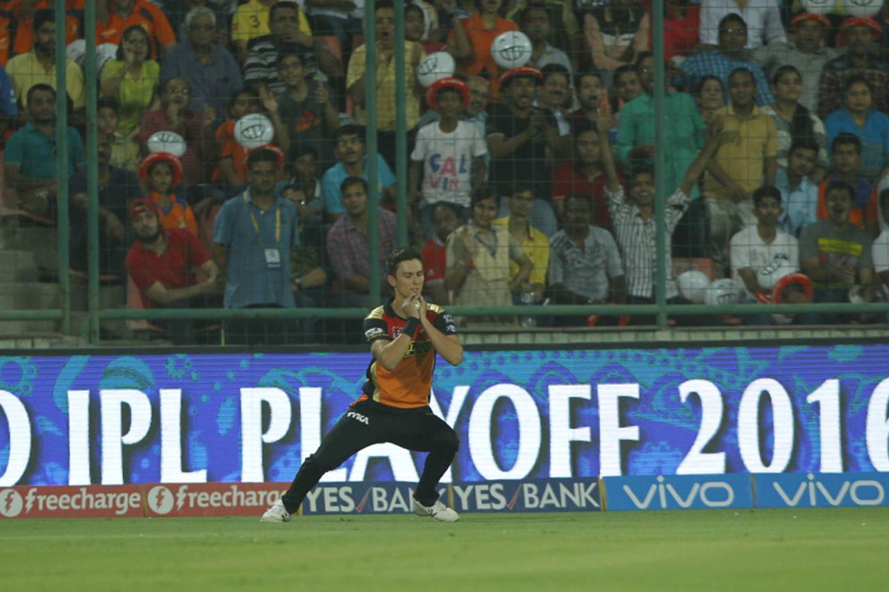 Trent Boult takes a simple catch at third man, Sunrisers Hyderabad v Gujarat Lions, IPL 2016, Delhi, May 27, 2016