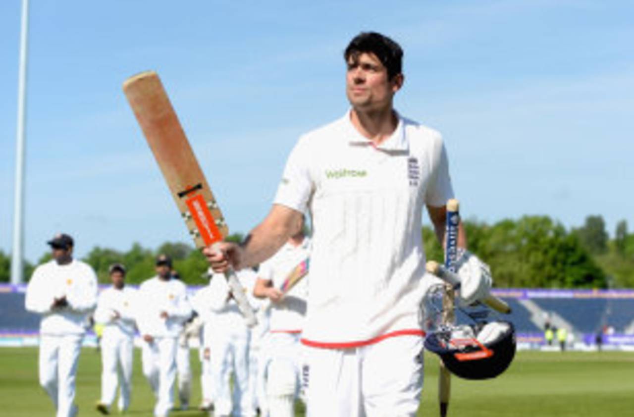 Alastair Cook salutes the crowd after victory at Chester-le-Street, England v Sri Lanka, 2nd Test, Chester-le-Street, 4th day, May 30, 2016