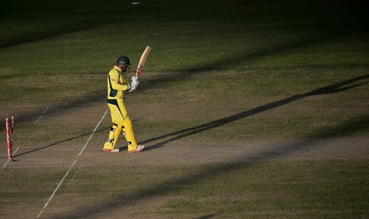 Usman Khawaja was cleaned up for 2, Australia v South Africa, 3rd match, ODI tri-series, Providence, June 7, 2016 