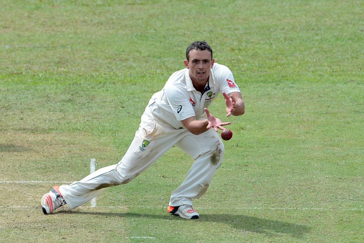 Steve O'Keefe has Chaturanga de Silva caught and bowled, Sri Lankan XI v Australians, Colombo, July 18, 2016