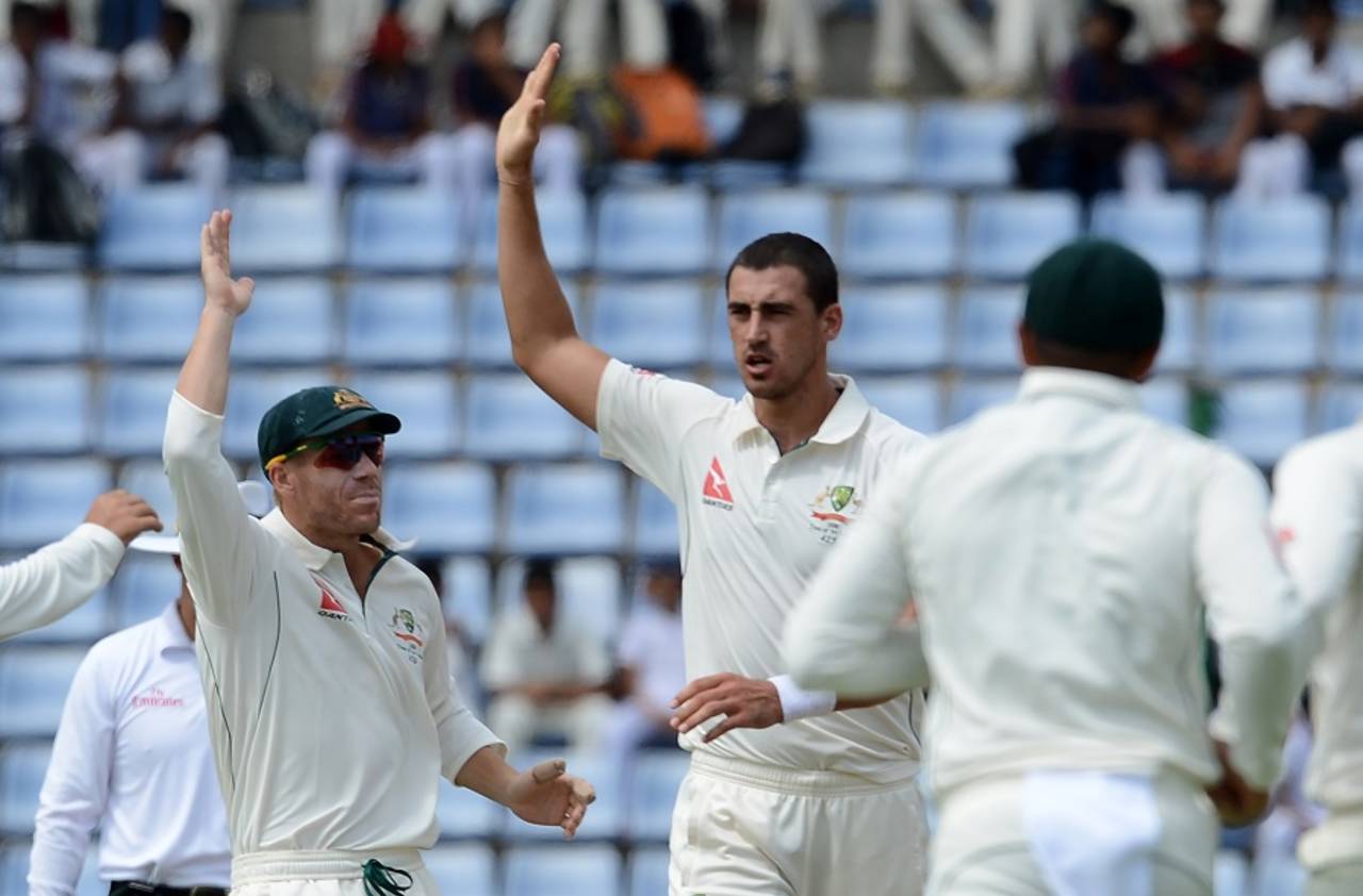 Mitchell Starc struck early on Test return when he pinned Dimuth Karunaratne lbw for 5 in the fifth over of the opening Test in Pallekele where Sri Lanka opted to bat&nbsp;&nbsp;&bull;&nbsp;&nbsp;AFP