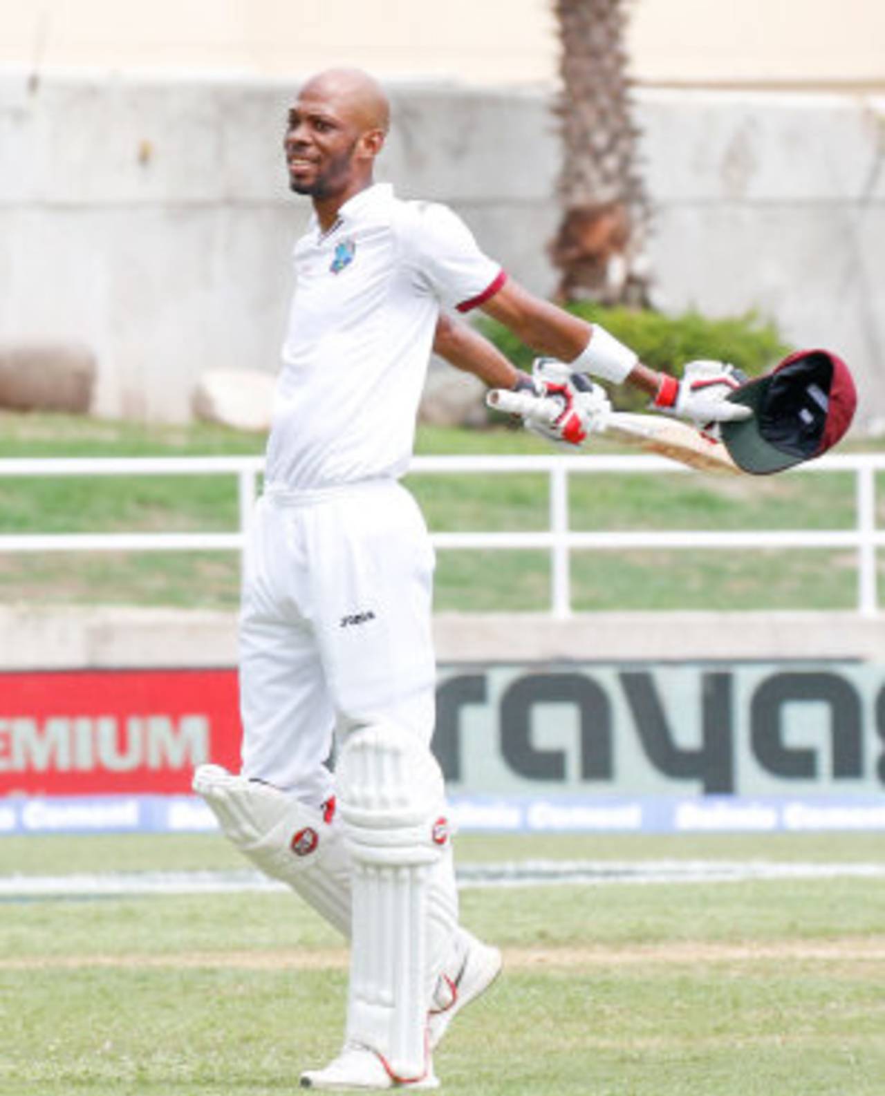 Roston Chase basks in his maiden Test hundred that helped West Indies draw the Test&nbsp;&nbsp;&bull;&nbsp;&nbsp;WICB Media Photo/Athelstan Bellamy