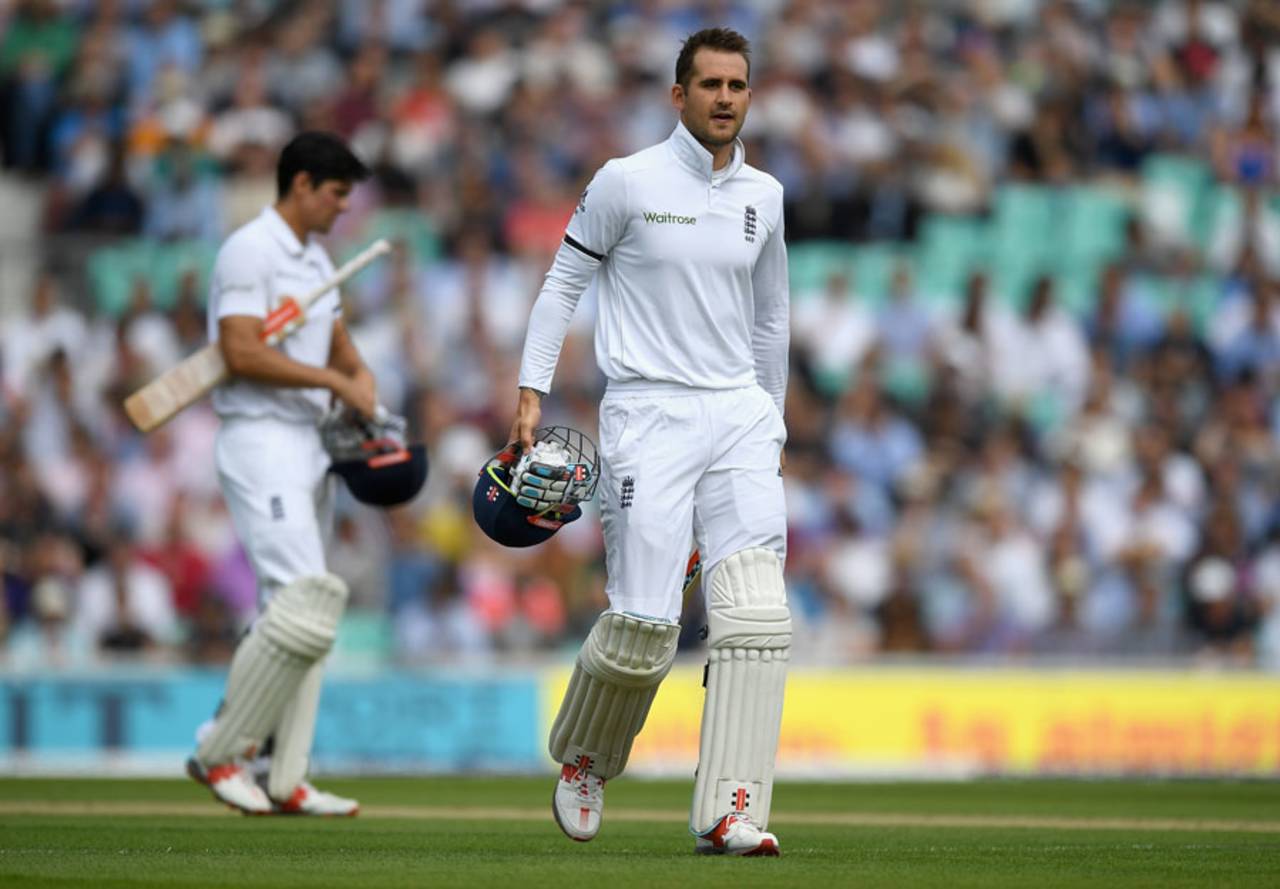 Alex Hales was visibly disappointed with the decision to give him out&nbsp;&nbsp;&bull;&nbsp;&nbsp;Getty Images