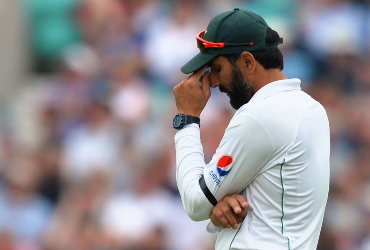 There was frustration in the field for Misbah-ul-Haq, England v Pakistan, 4th Test, The Oval, 1st day, August 11, 2016