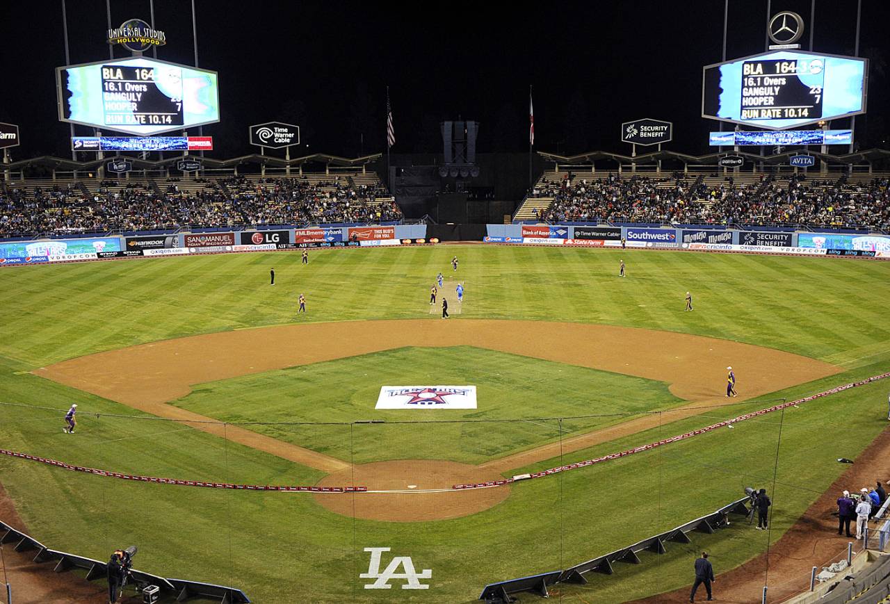 An overview of Dodgers Stadium, Sachin's Blasters v Warne's Warriors, 3rd T20, Los Angeles, November 14, 2015