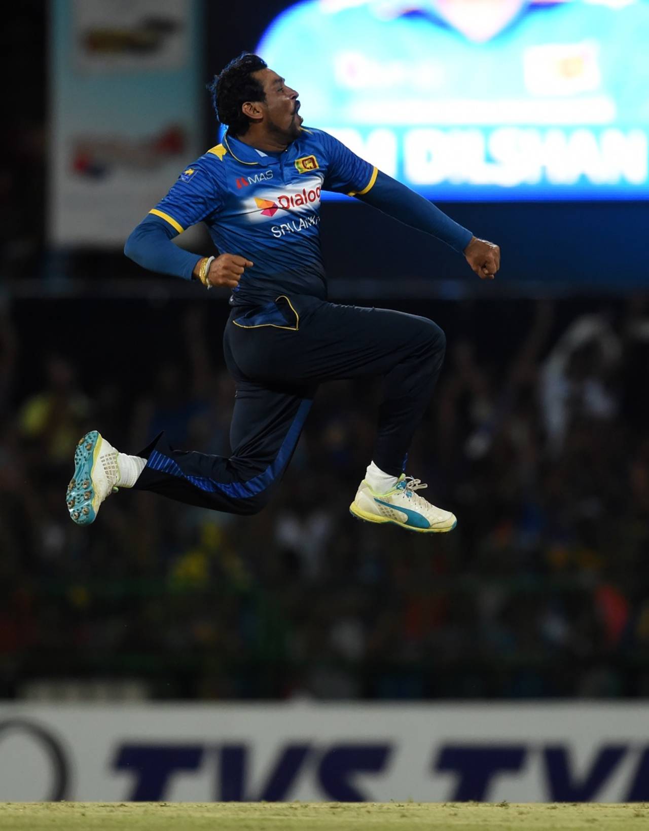 Tillakaratne Dilshan ended his international career with a wicket off his last ball&nbsp;&nbsp;&bull;&nbsp;&nbsp;AFP