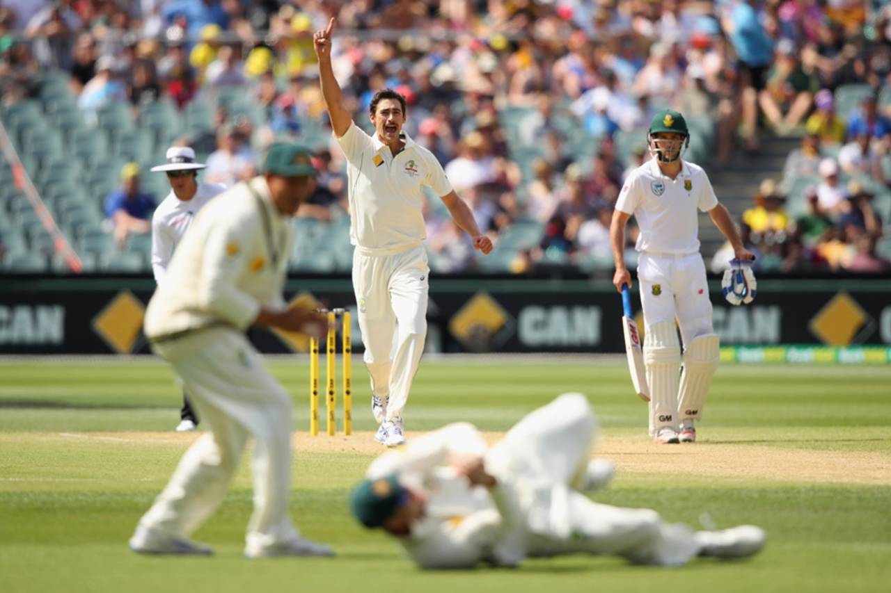 Mitchell Starc set the tone for Australia from the first afternoon in Adelaide&nbsp;&nbsp;&bull;&nbsp;&nbsp;Getty Images