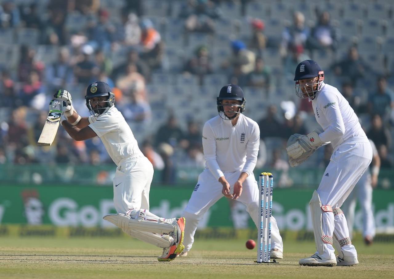 Parthiv Patel carves the ball square, India v England, 3rd Test, Mohali, 2nd day, November 27, 2016