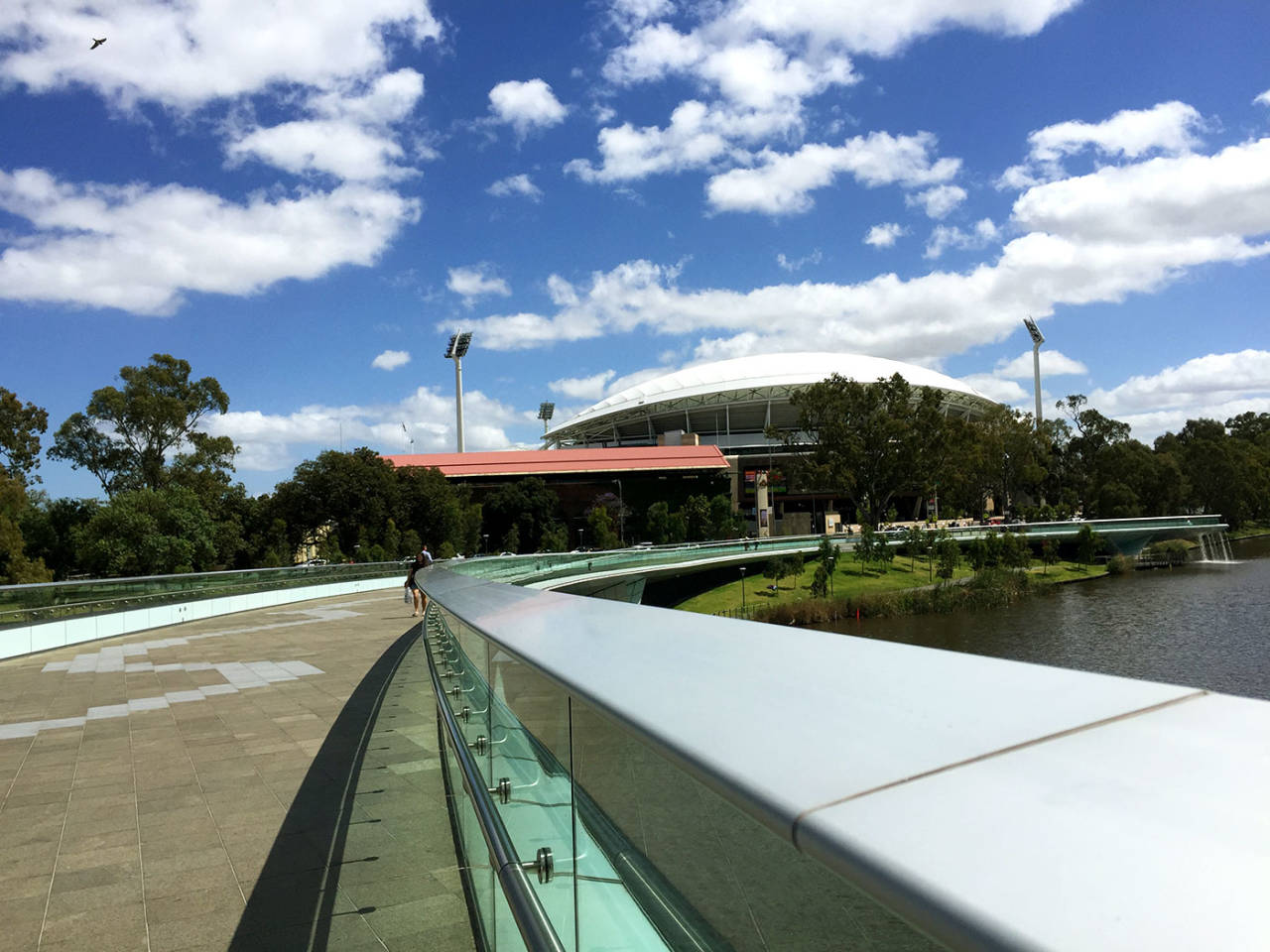 The walkway leading up to the Adelaide Oval