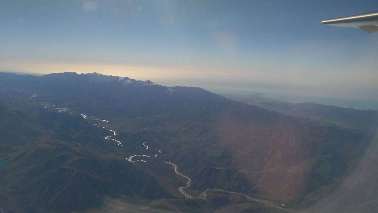 View from a plane flying over North Canterbury, New Zealand, 2016