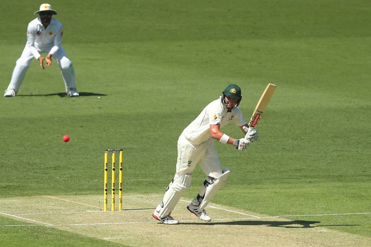 Matt Renshaw drives through the leg side, Australia v Pakistan 1st Test, 1st day, Brisbane, December 15, 2016