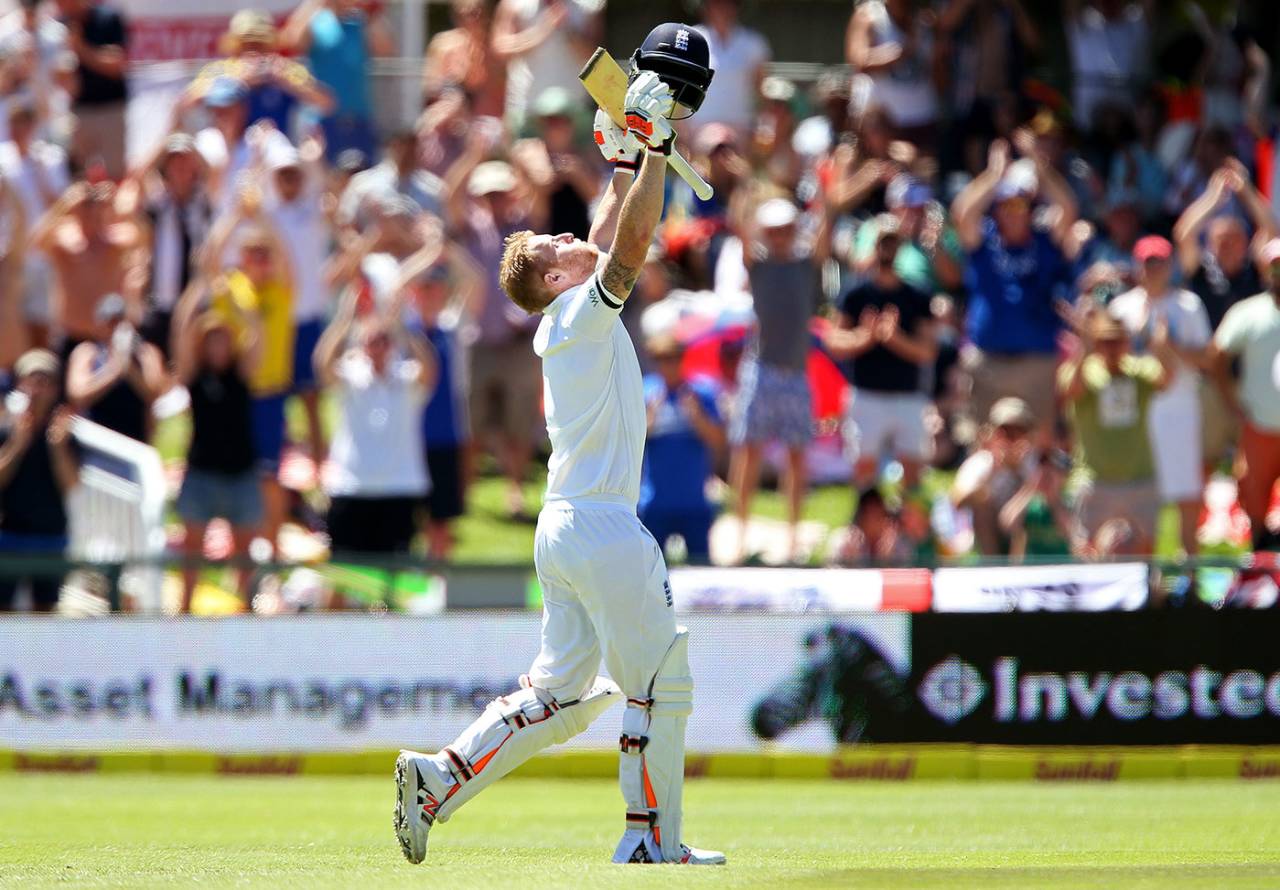Ben Stokes completes his double-century, South Africa v England, 2nd Test, Cape Town, 2nd day, January 3, 2016