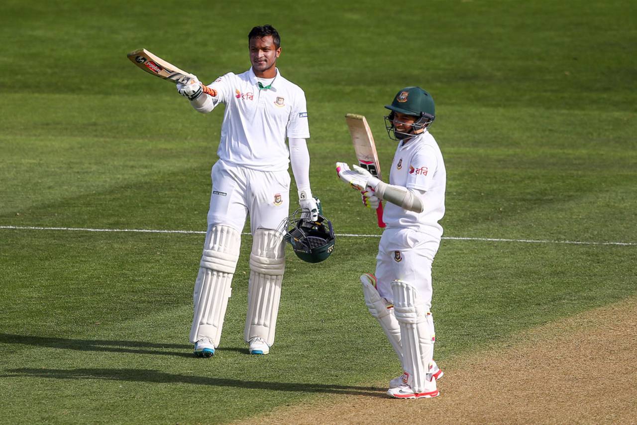 Earlier this year, Mushfiqur Rahim and Shakib Al Hasan added a Bangladesh record 359 runs for the fourth wicket against New Zealand in Wellington&nbsp;&nbsp;&bull;&nbsp;&nbsp;Getty Images